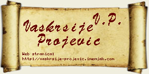 Vaskrsije Projević vizit kartica